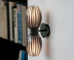 Tentacle vägglampa duo 34 cm, Svart-rökfärgad