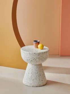 Terrazzo sidobord Ø35 cm, Terrazzo multicolour