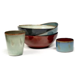 Terres de Rêves skål M, Misty grey-dark blue