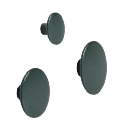 The Dots klädkrok dark green, Ø9 cm