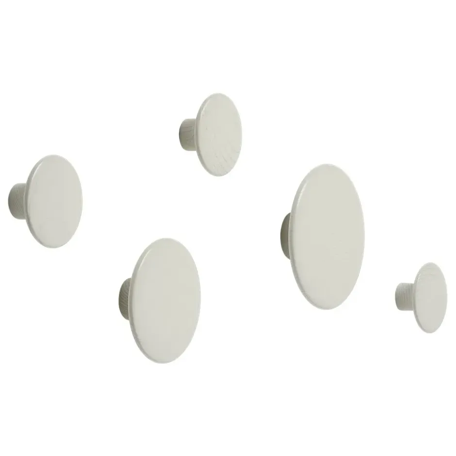 The Dots klädkrok off white, Ø6,5 cm