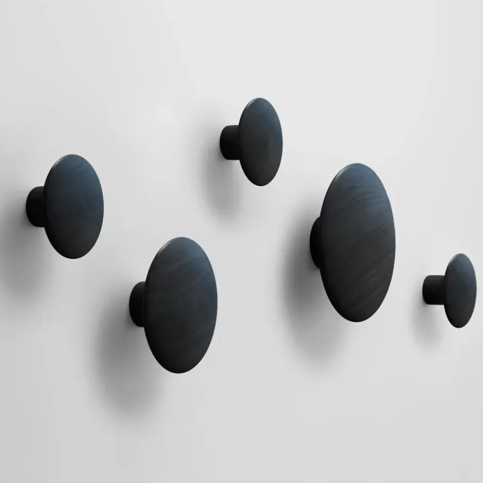 The Dots klädkrok svart, Ø17 cm
