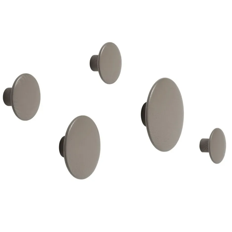 The Dots klädkrok taupe, Ø6,5 cm