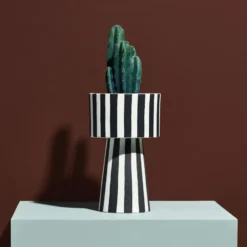 Toppu kruka Ø15 cm, svart-vit