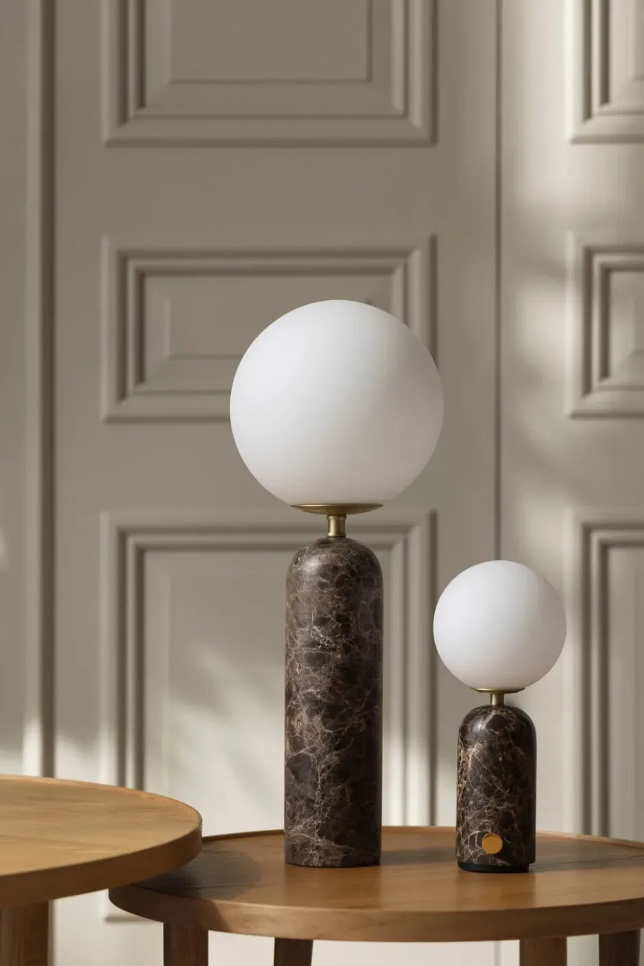 Torrano bordslampa portabel, Brun marmor