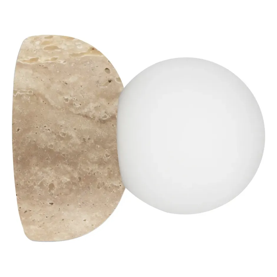 Torrano vägglampa/plafond 13 cm, Travertin