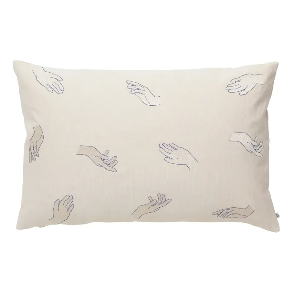 Touch kuddfodral 40x60 cm, Intense blue-off white