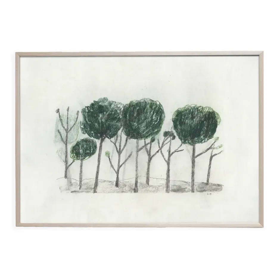 Trees poster 50x70 cm, Svart- off white