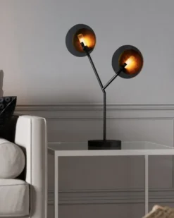 Turno bordslampa 59 cm, Matt svart-guld