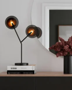Turno bordslampa 59 cm, Matt svart-guld
