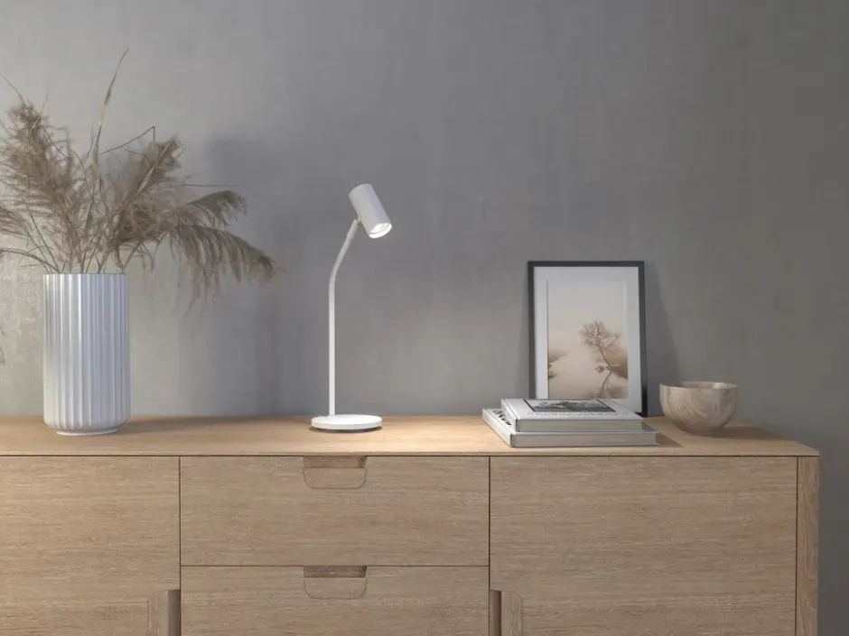 Tyson bordslampa Ø5,5 cm, Vitstruktur