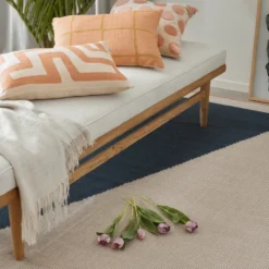 Una ullmatta 230x320 cm, Dark blue-beige-off white