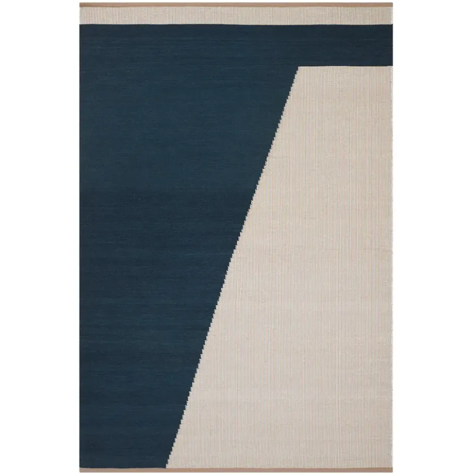 Una ullmatta 230x320 cm, Dark blue-beige-off white