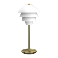 Valencia bordslampa 41 cm, Mattvit-mässing