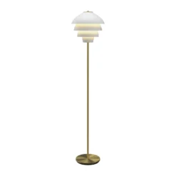 Valencia golvlampa 150 cm, Mattvit-mässing