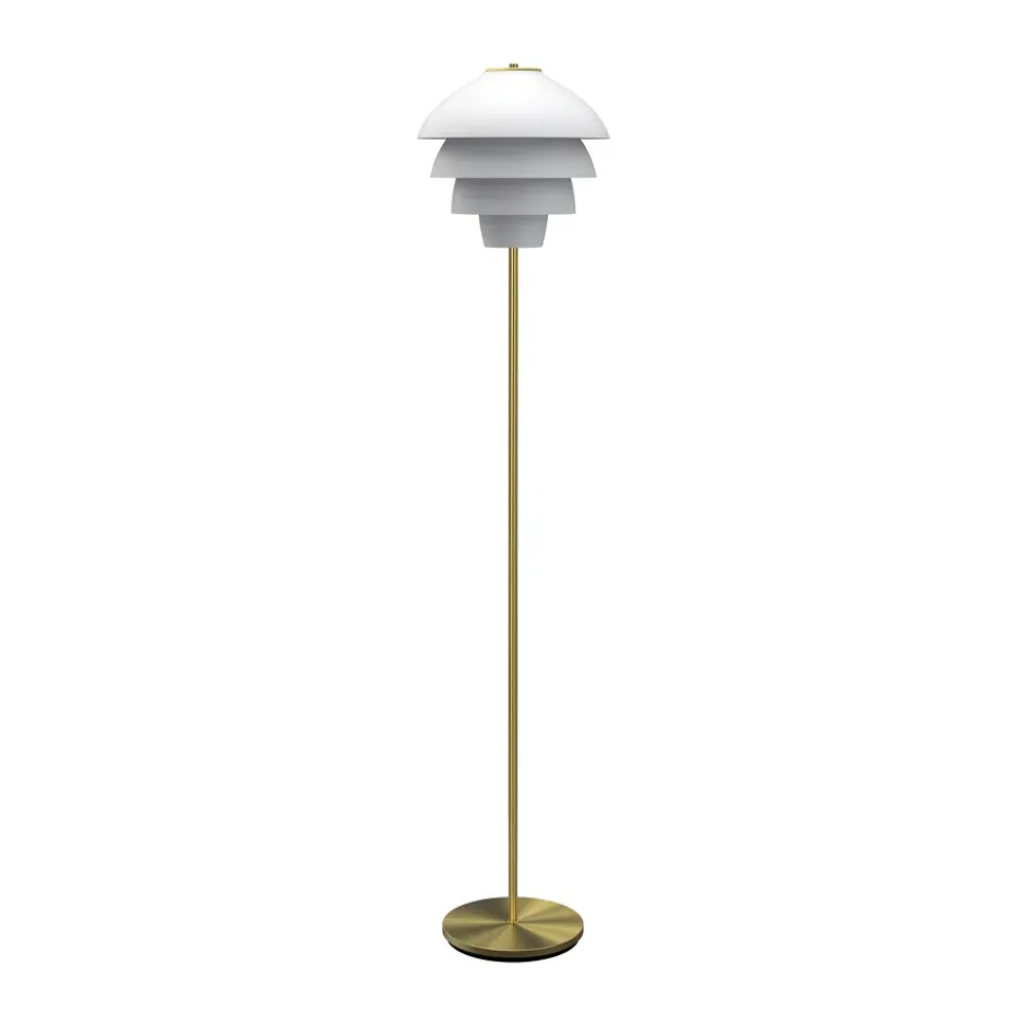 Valencia golvlampa 150 cm, Mattvit-mässing