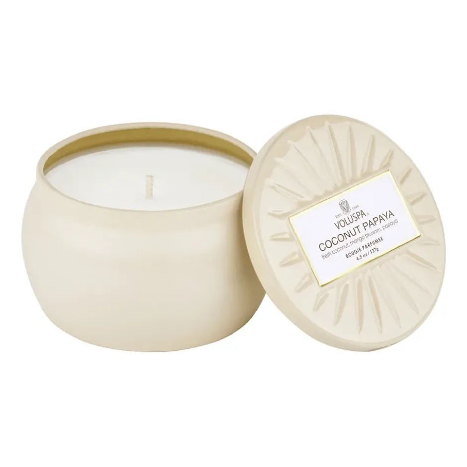 Vermeil Mini Tin doftljus 25 timmar, Coconut Papaya