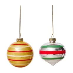 Vintage christmas glass ball No. 3 julkula 2 delar, Multi
