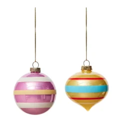 Vintage christmas glass ball No. 1 julkula 2 delar, Multi