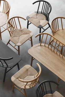 VIOR matstol flätad sits, Svartlackad ek-natur