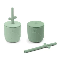 Wally mugg med peekaboo sugrör 2-pack, Green