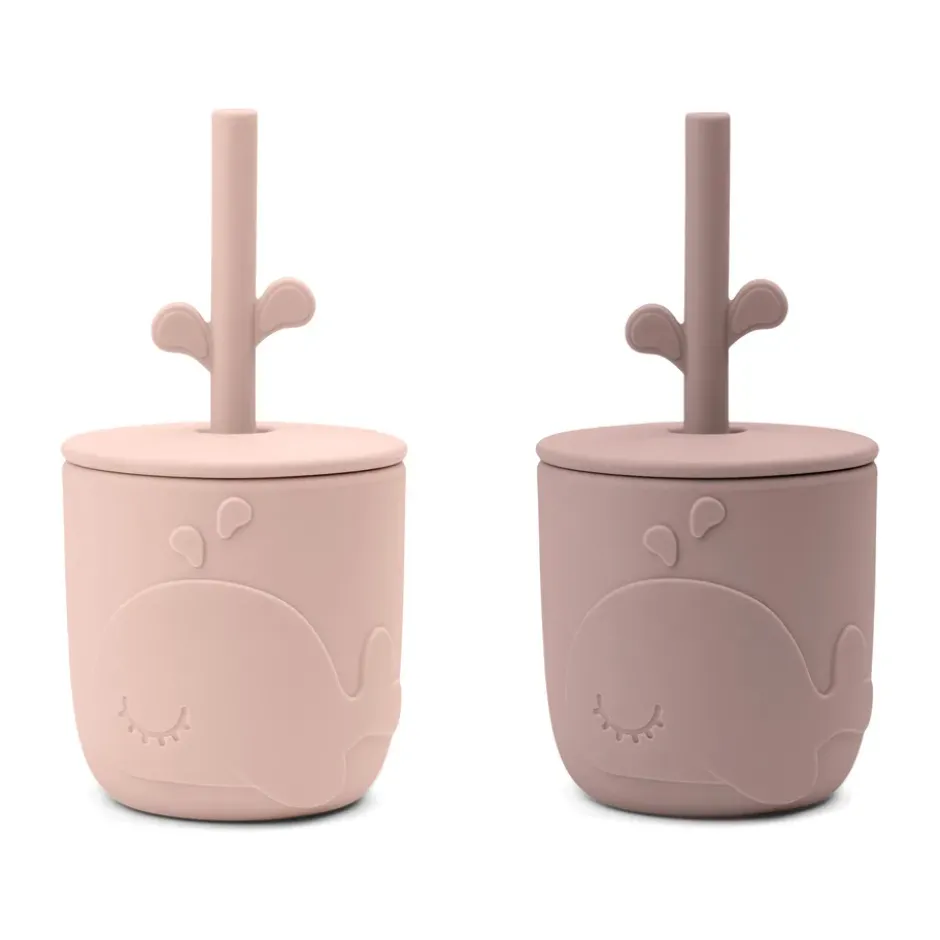 Wally mugg med peekaboo sugrör 2-pack, Powder