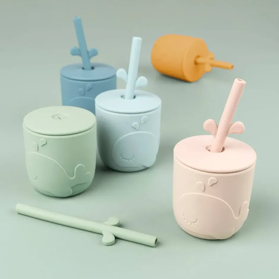Wally mugg med peekaboo sugrör 2-pack, Powder