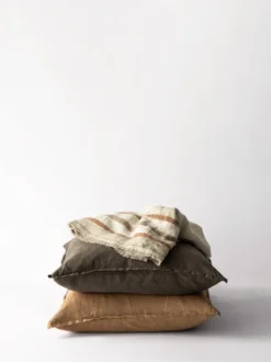 Washed linen kuddfodral 50x50 cm, Hazelnut