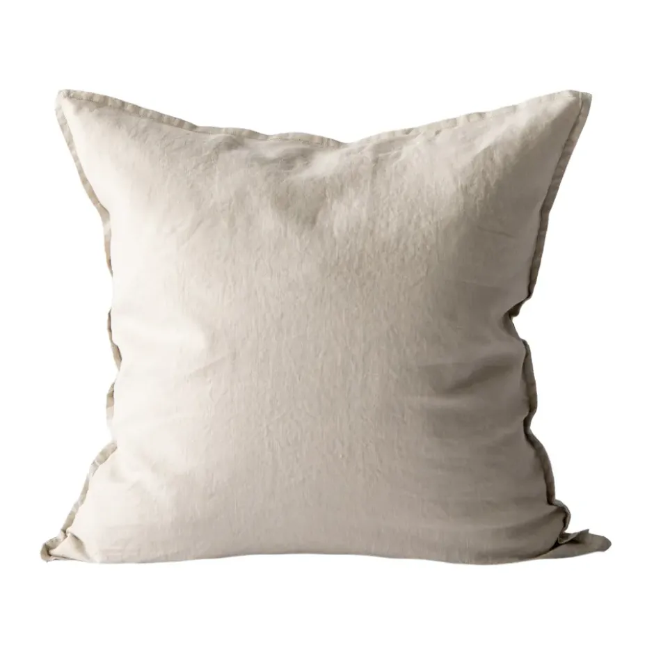 Washed linen kuddfodral 50x50 cm, Warm grey