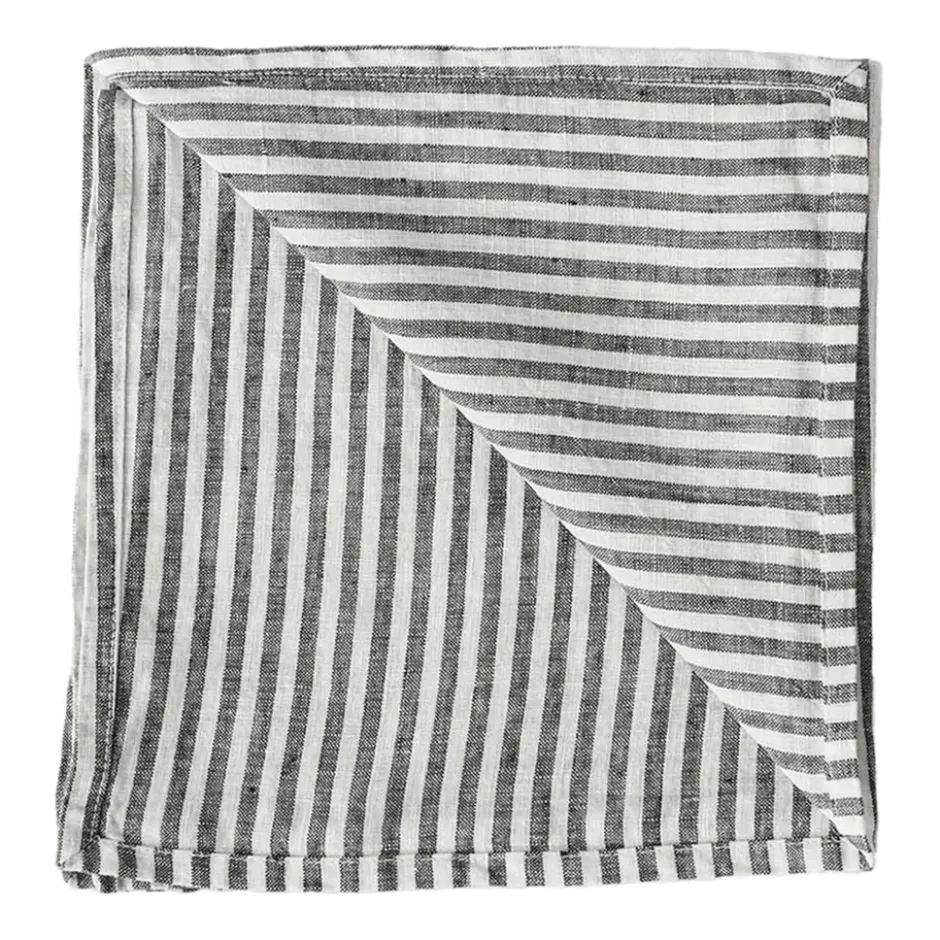 Washed linen tygservett 45x45 cm, Grey-white