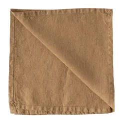 Washed linen tygservett 45x45 cm, Hazelnut
