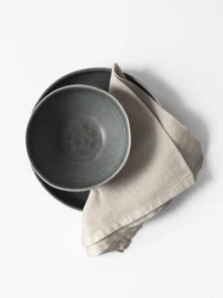 Washed linen tygservett 45x45 cm, Warm grey