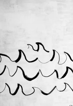 Wave poster 50x70 cm, Svart-vit