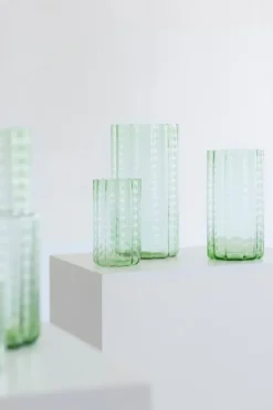 Waves 02 vas 28 cm, Green-clear