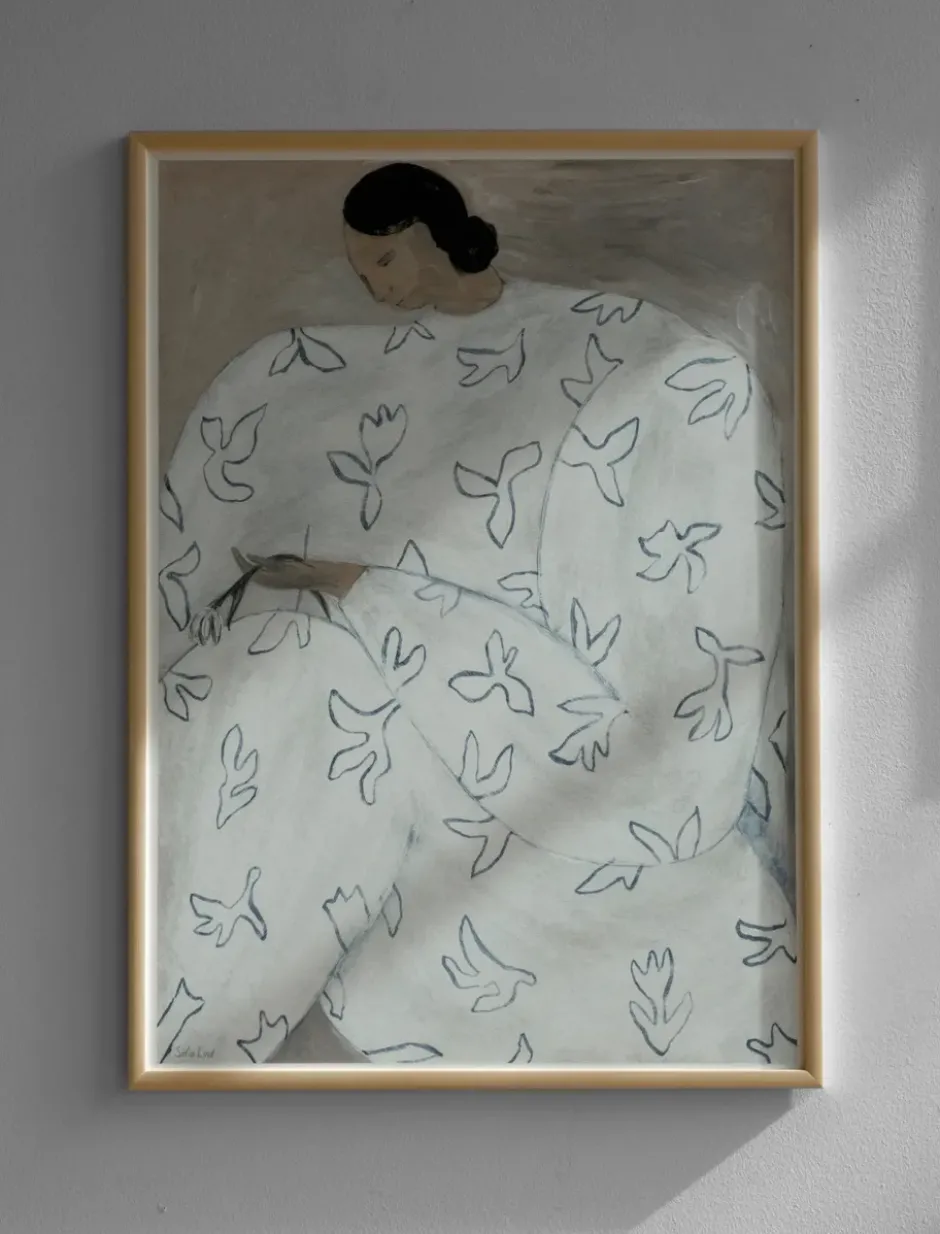 White Flower poster 50x70 cm, Nude