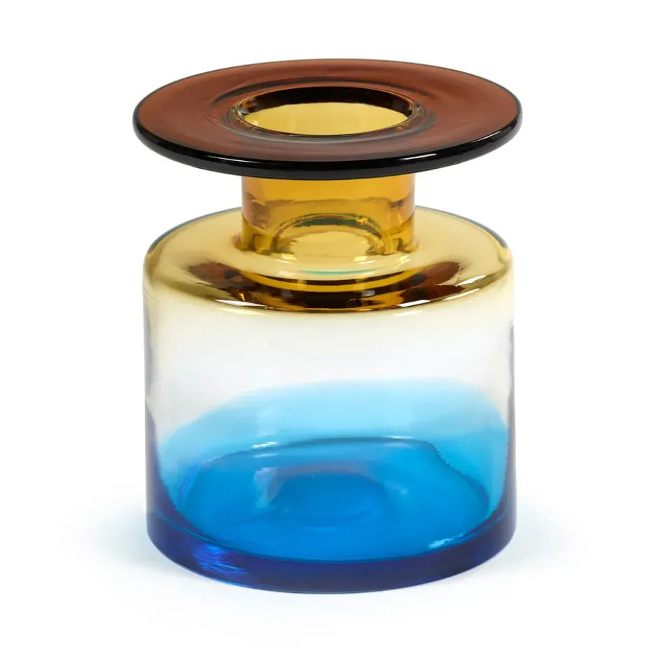 Wind & Fire vas 22 cm, Blue-amber