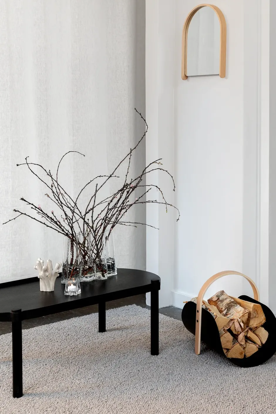 Woody bord 50x105 cm, Black stained oak